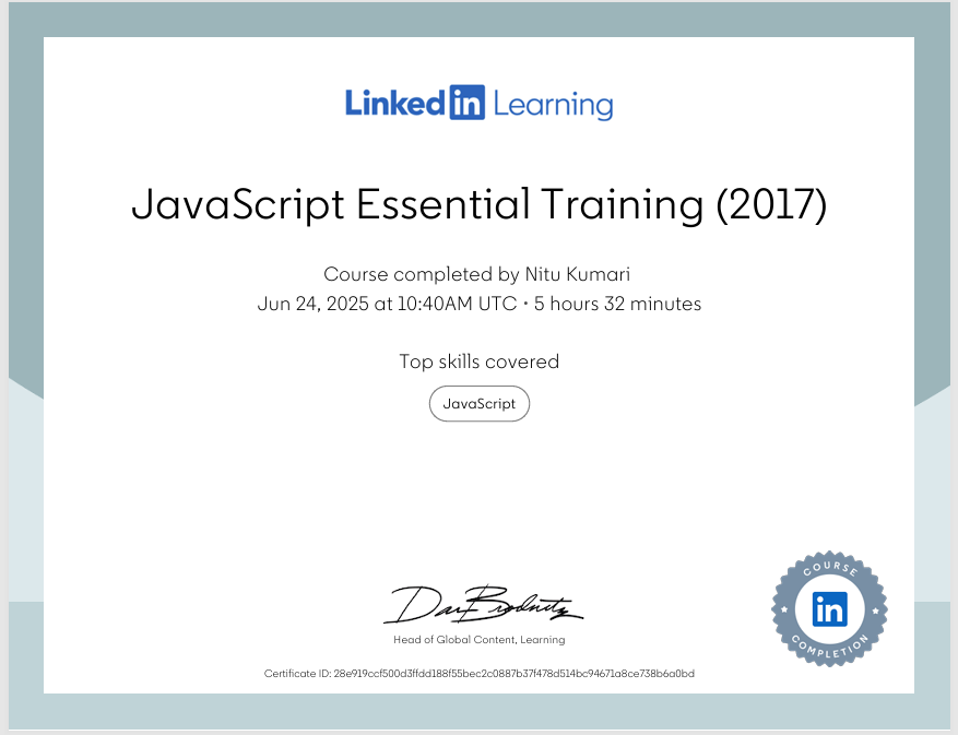 JavaScript Certificate