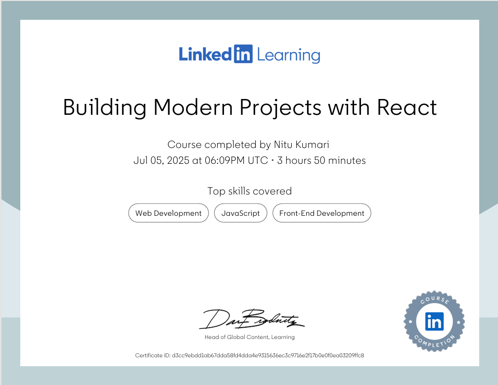 React Certificate